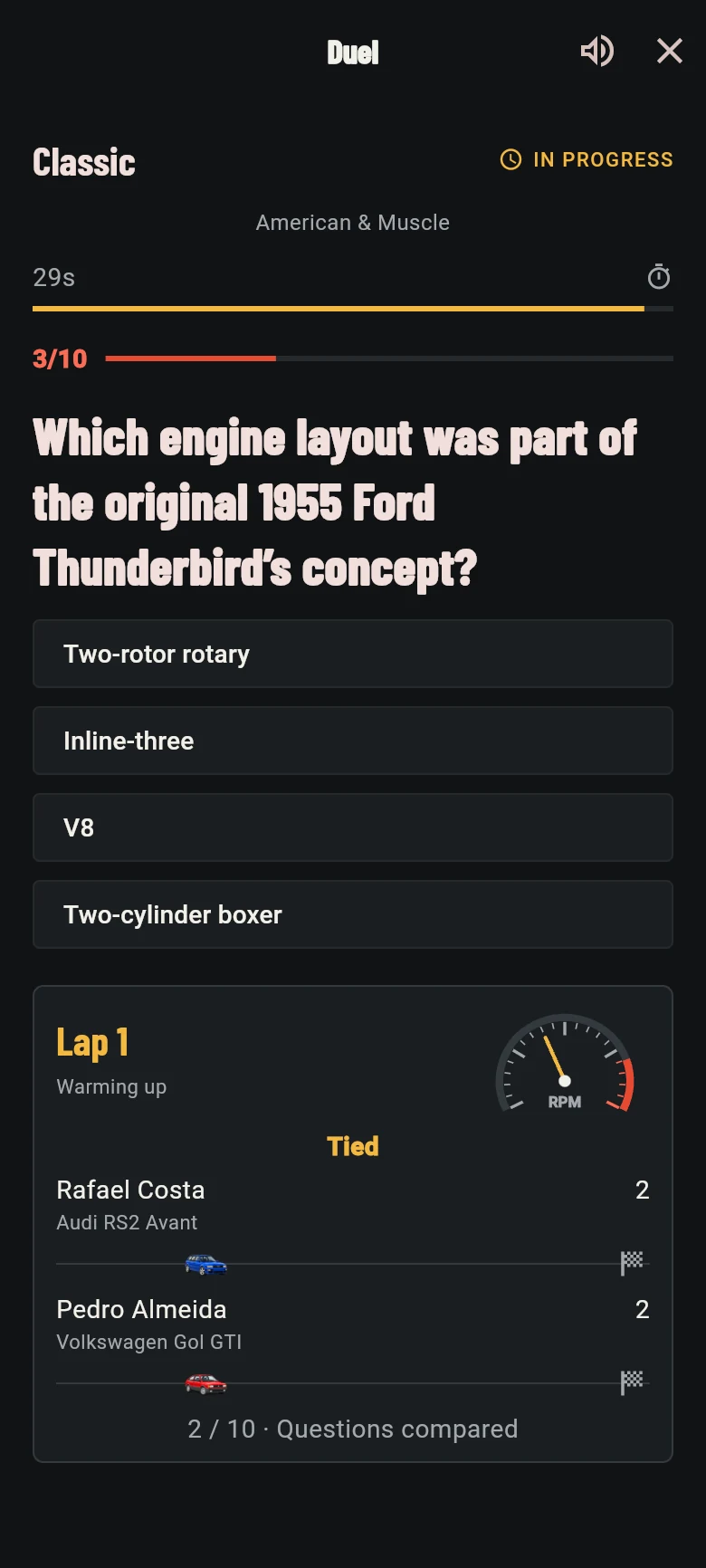 Classic duel in progress